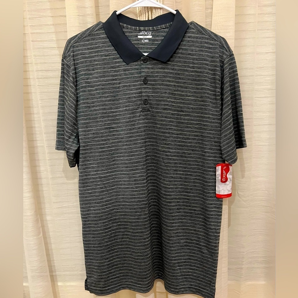 NWT BCG Men's Golf Short Sleeve Tee Golf Grey Shirt Size Large